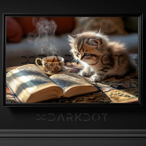 kitap yaninda minik yavru kedi fotografi sirin tatli yavru kedi fotograflari