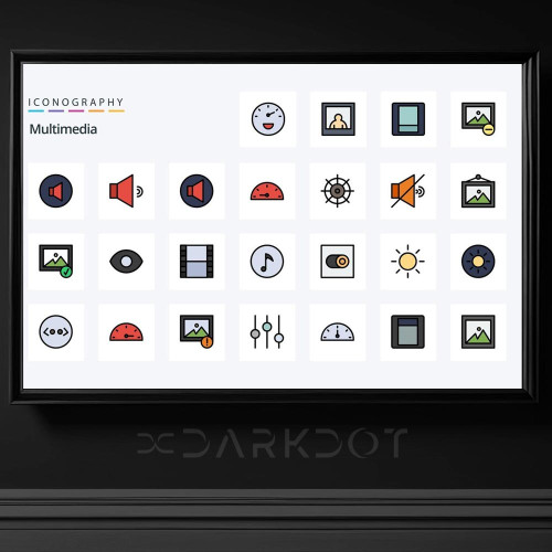 multimedya player resim fotograf ikon set multimedia icon pack set
