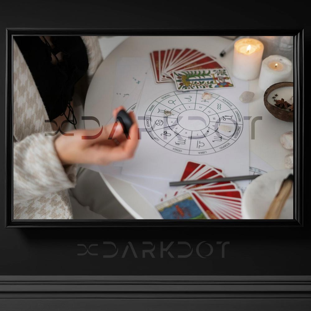 tarot fali bakan kadin masada tarot kartlari fotografi medyum kadin