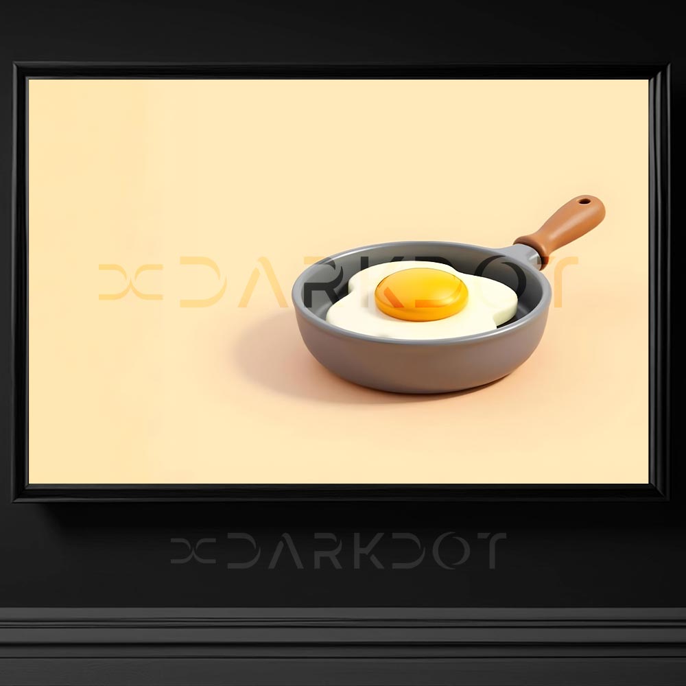 tavada yumurta omlet fotografi 3d cizim yumurta tavada pismis yemek