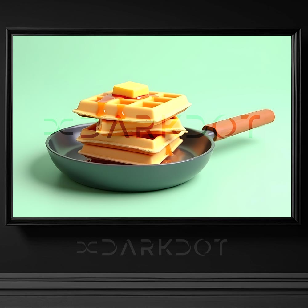 3d waffle cizim 3d tost cizim 3d tava cizim fotograflari 3d model cizimler