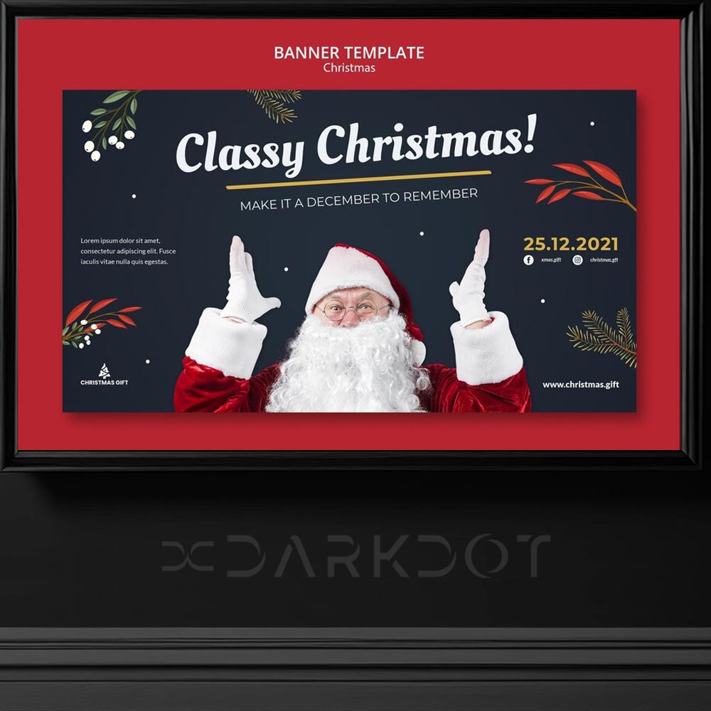 noel baba temali yilbasi banner web site afis poster yeni yil tasarimlari indir