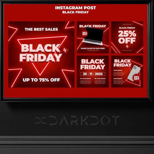 black friday afis poster sosyal medya kare tasarim post gonderi sablonu indir