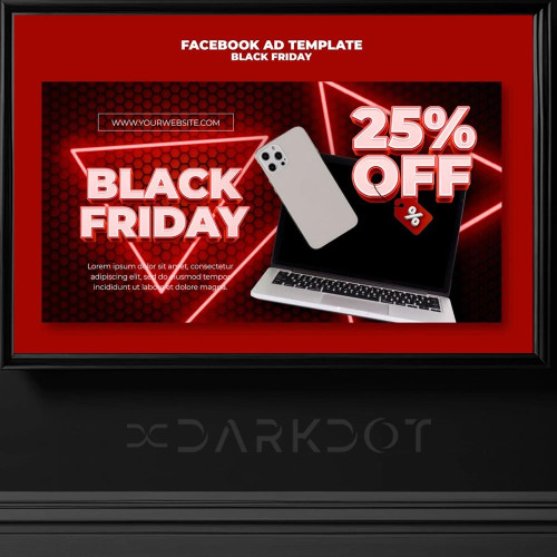 black friday kirmizi neon tema afis poster billboard reklam tasarimlari indir