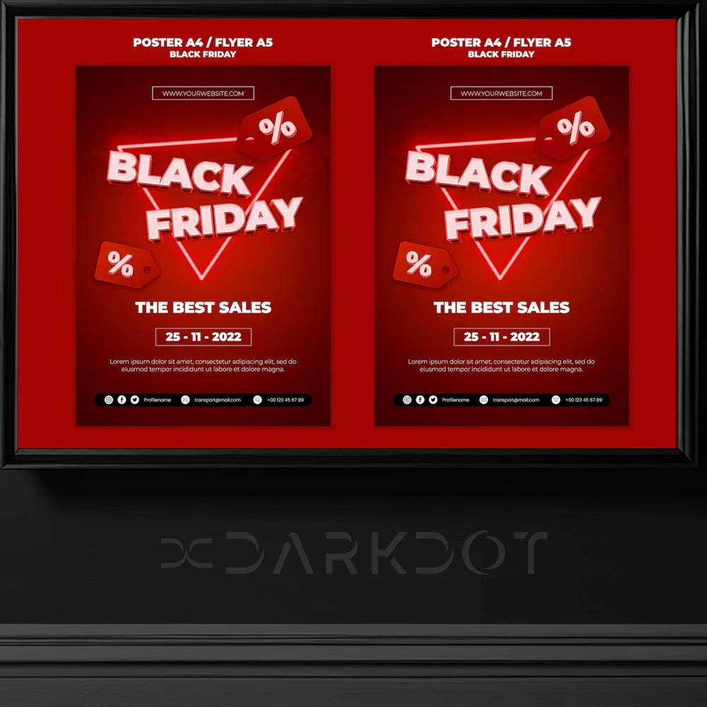 black friday kirmizi renk afis billboard reklam tasarimi banner slayt indir