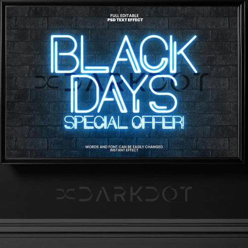 black friday neon yazi tipi efekti black friday text effect mavi neon efekt indir