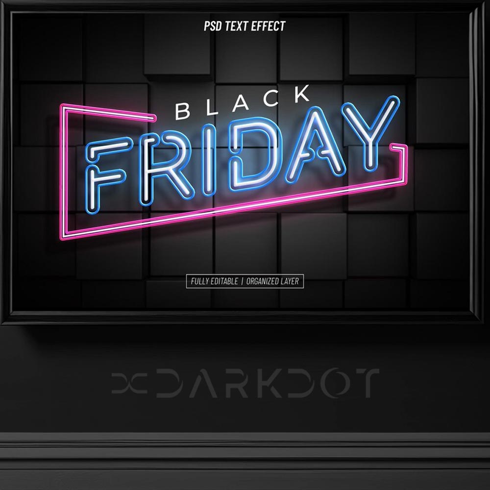 black friday neon kampanya yazi efektri black friday neon text effect download