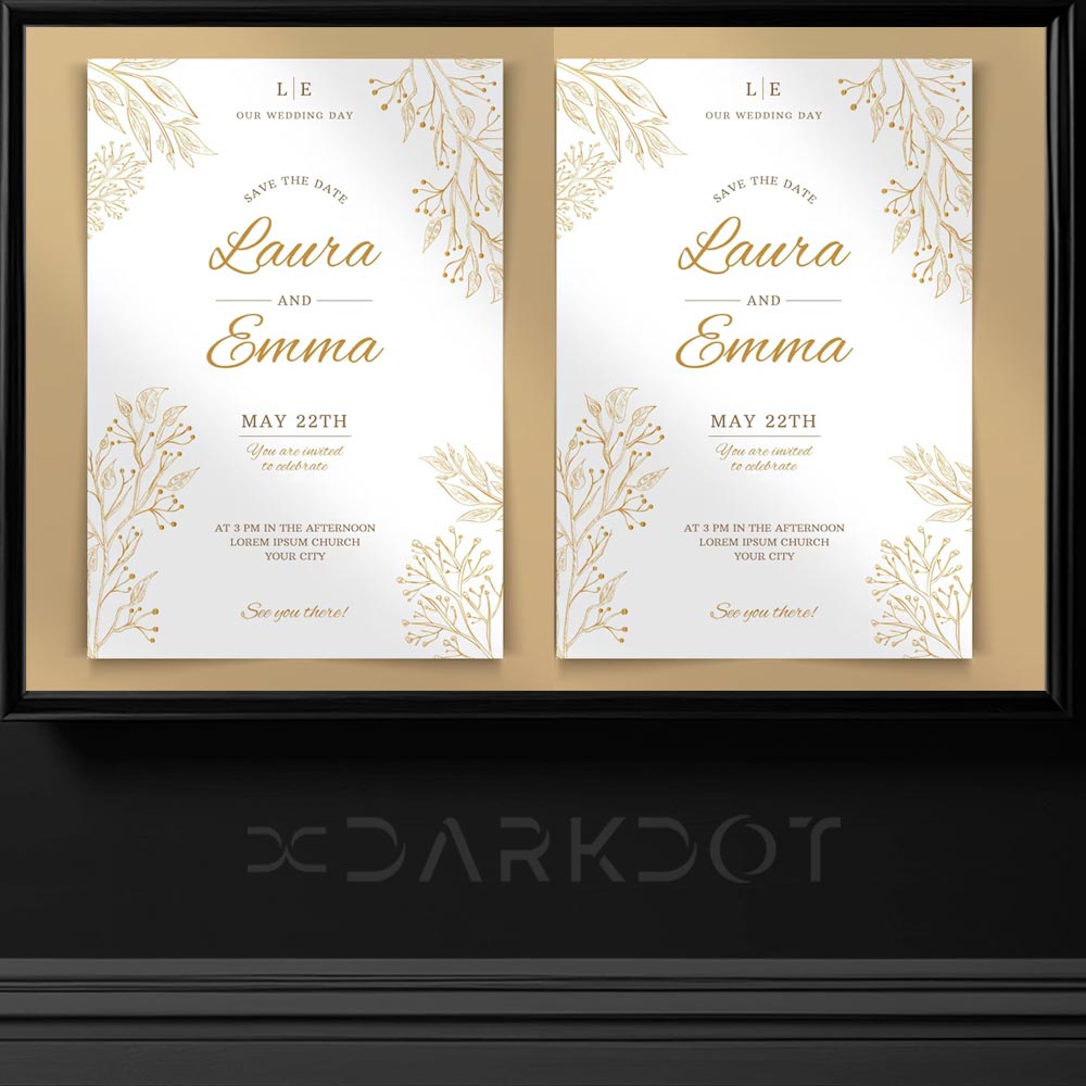 cicekli modern dugun davetiyesi tasarim sablonlari floral wedding invitations