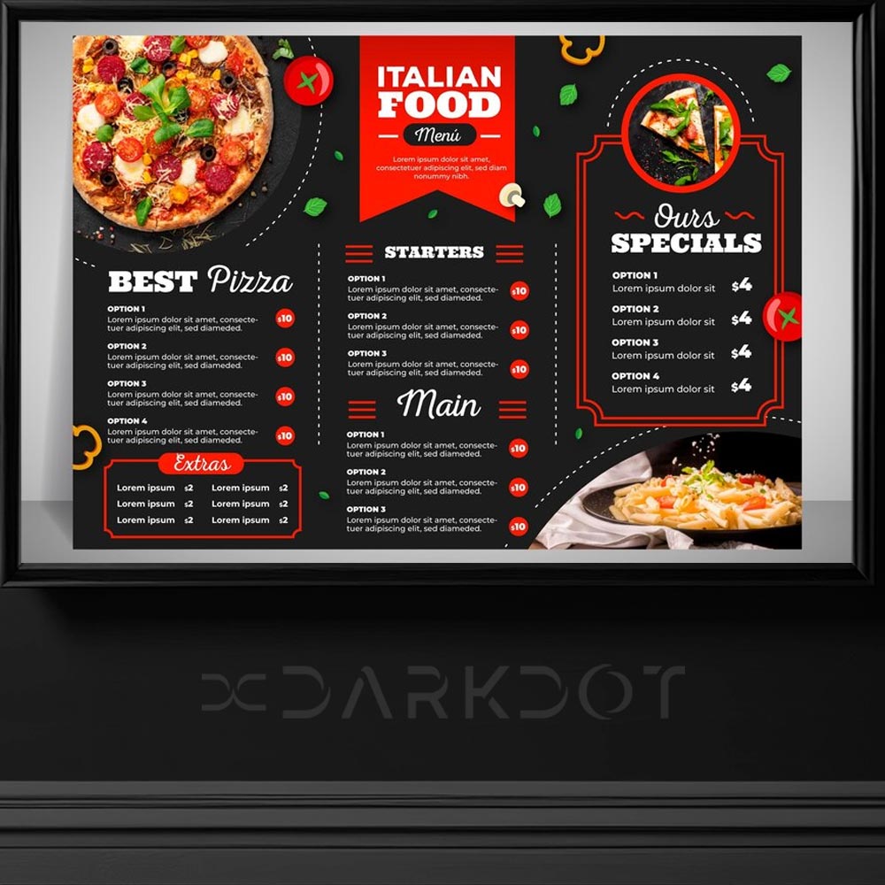 pizza fast food restoran el ilani tasarimi pizza menu tasarimi hazir sablon indir