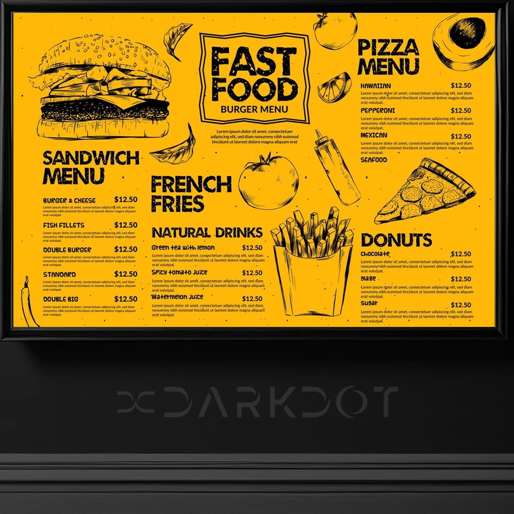 fast food menu tasarimlari indir hazir fast food hamburger pizza menu tasarim