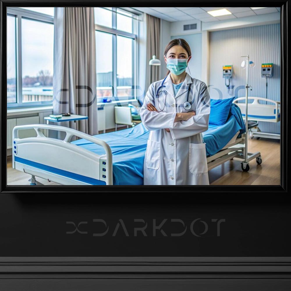 kadin doktor fotografi hastane odasinda poz veren kadin doktor fotografi