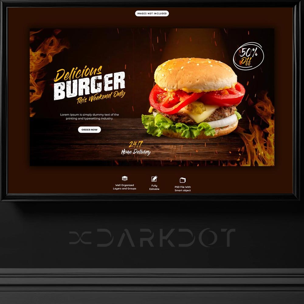 burger fast food afis poster tasarimi hamburger sosyal medya paylasim tasarimlari indir