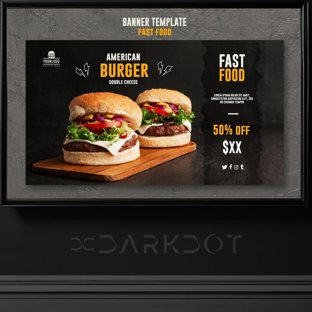 hazir hamburger menu afis poster tasarimlari burger fast food poster tasarim sablonu