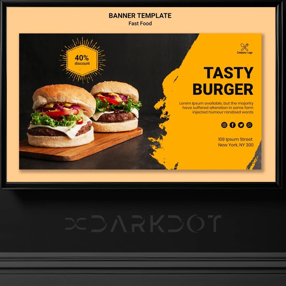 hamburger afis poster tasarim sablonu hamburger tema sosyal medya tasarim sablon