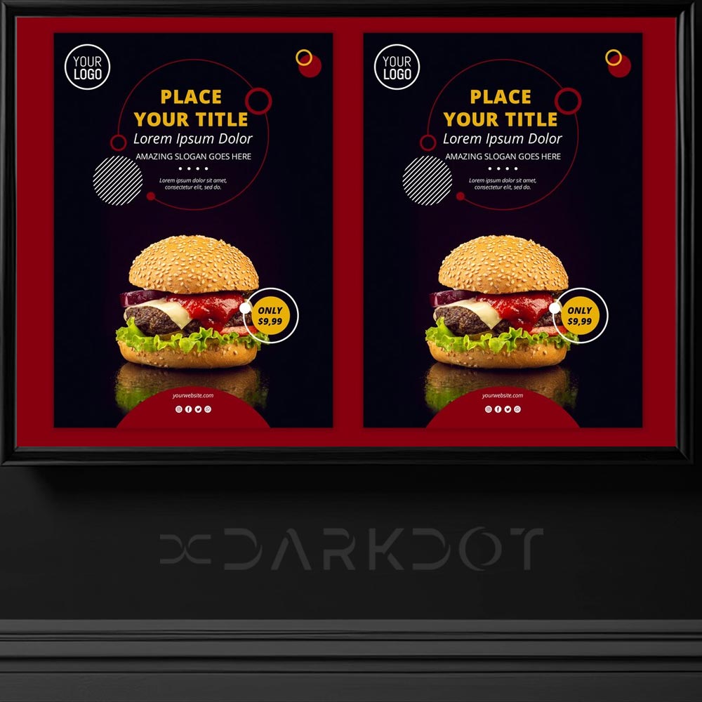 hazir hamburger afis poster tasarim ornekleri fast food burger tasarim sablonlari