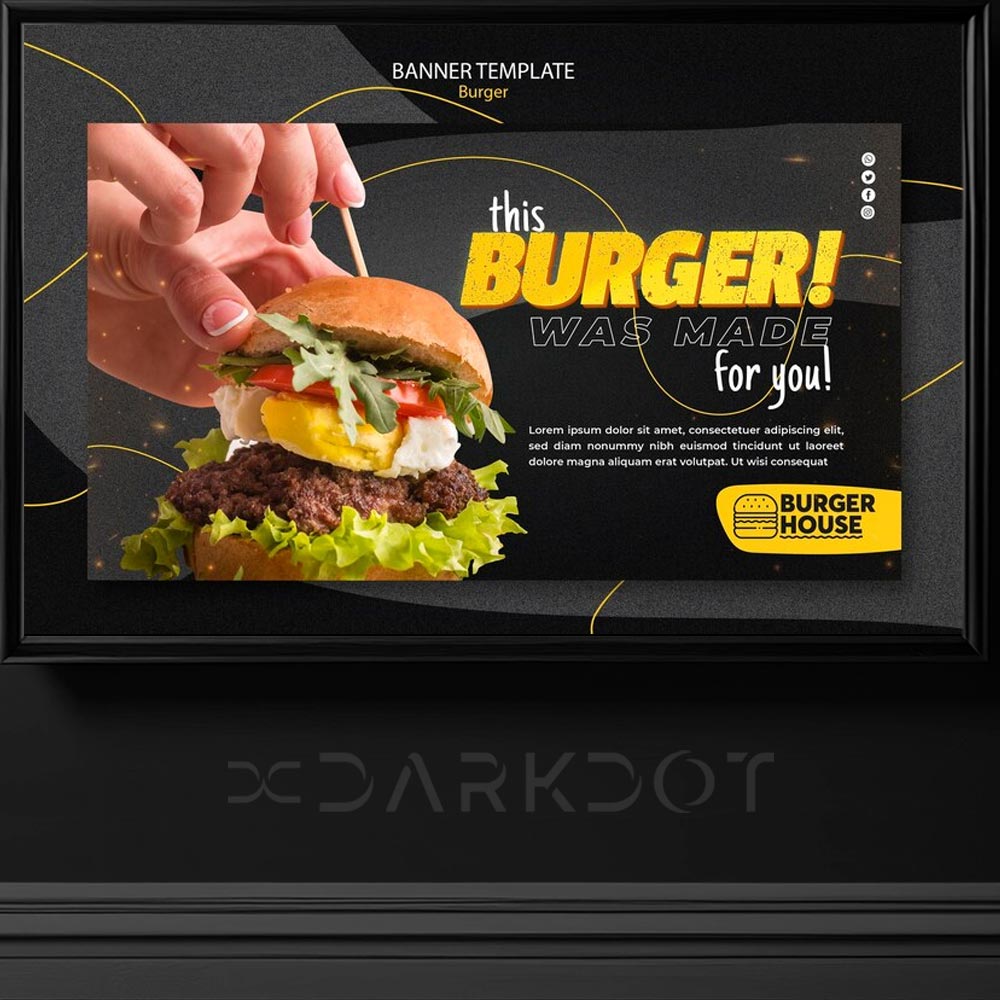 hazir hamburger fast food reklam afis poster tasarim burger sablon ornekleri indir