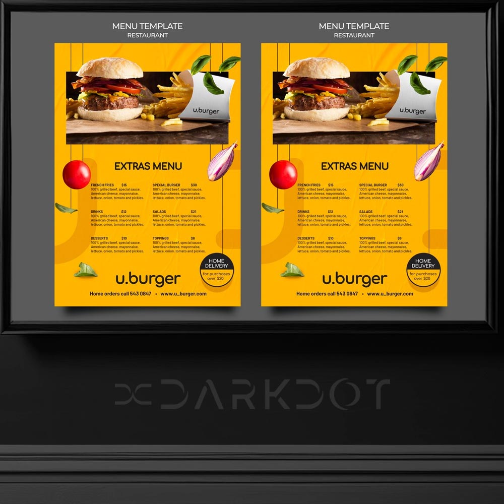 hazir hamburger menu sablonlari indir fast food burger restorant menu sablonlari indir