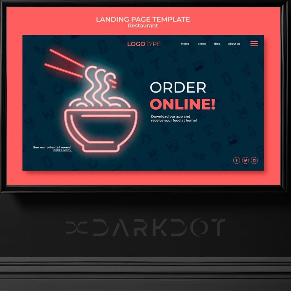 fast food neon temali afis poster tasarim sablonlari neon isikli tasarim sablonlari indir