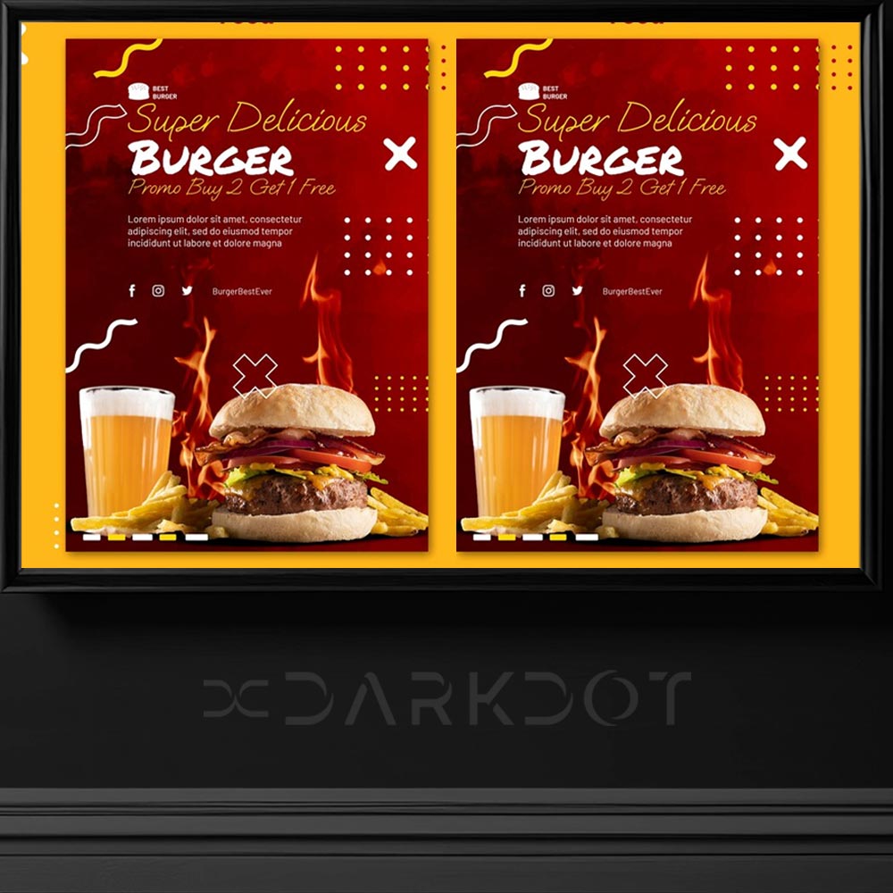 hazir hamburger menu afis poster tasarimlari ornek fast food afis poster sablonlari