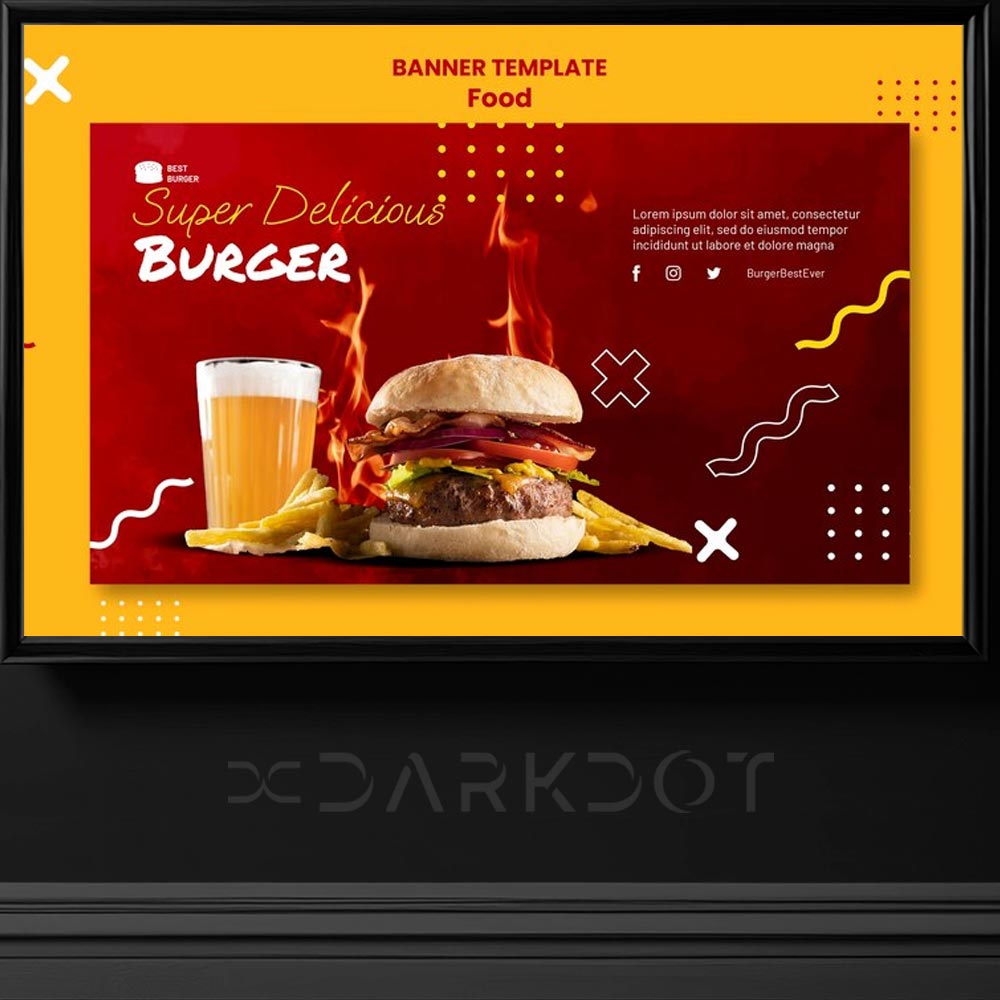 hazir hamburger restaurant reklam afis poster tasarimlari sosyal medya sablonlari