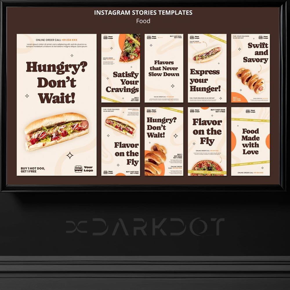 hazir fast food intsagram story hikaye tasarim ornekleri hamburger reklam tasarimlari