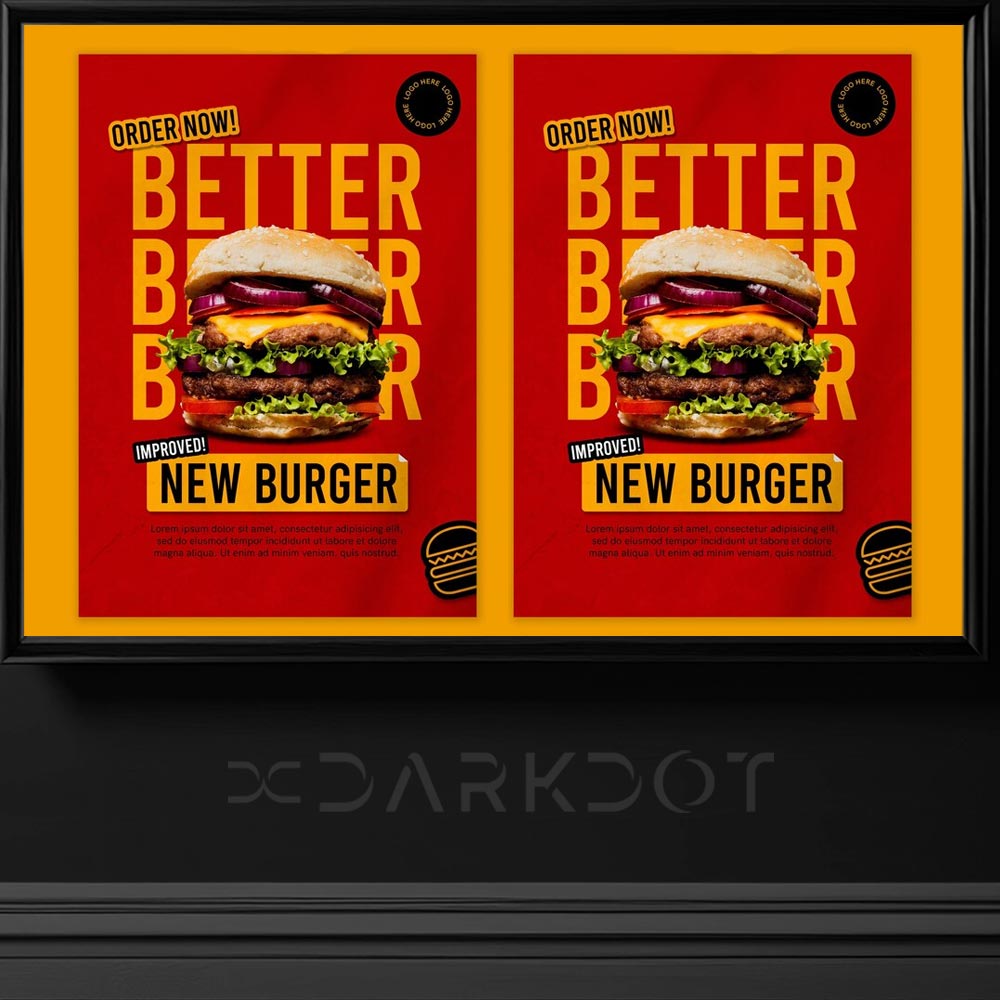 hazir hamburger afis poster tasarim sablonlari fast food burger reklam tasarimi indir