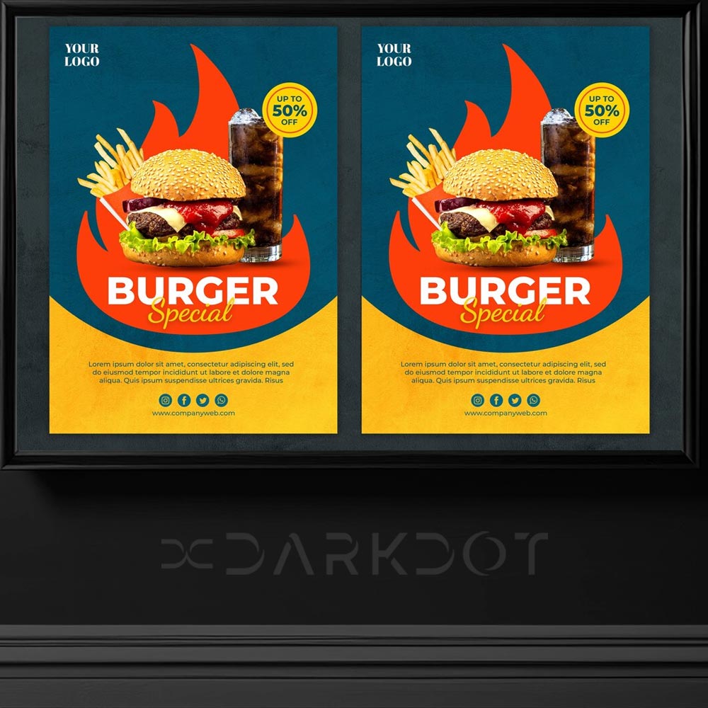 hazir fast food hamburger afis reklam tasarimlari hamburger poster tasarim sablonlari