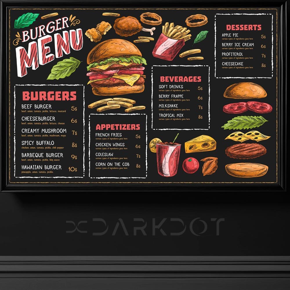 hazir hamburger menu tasarimlari hazir restoran menu tasarim sablonlari indir