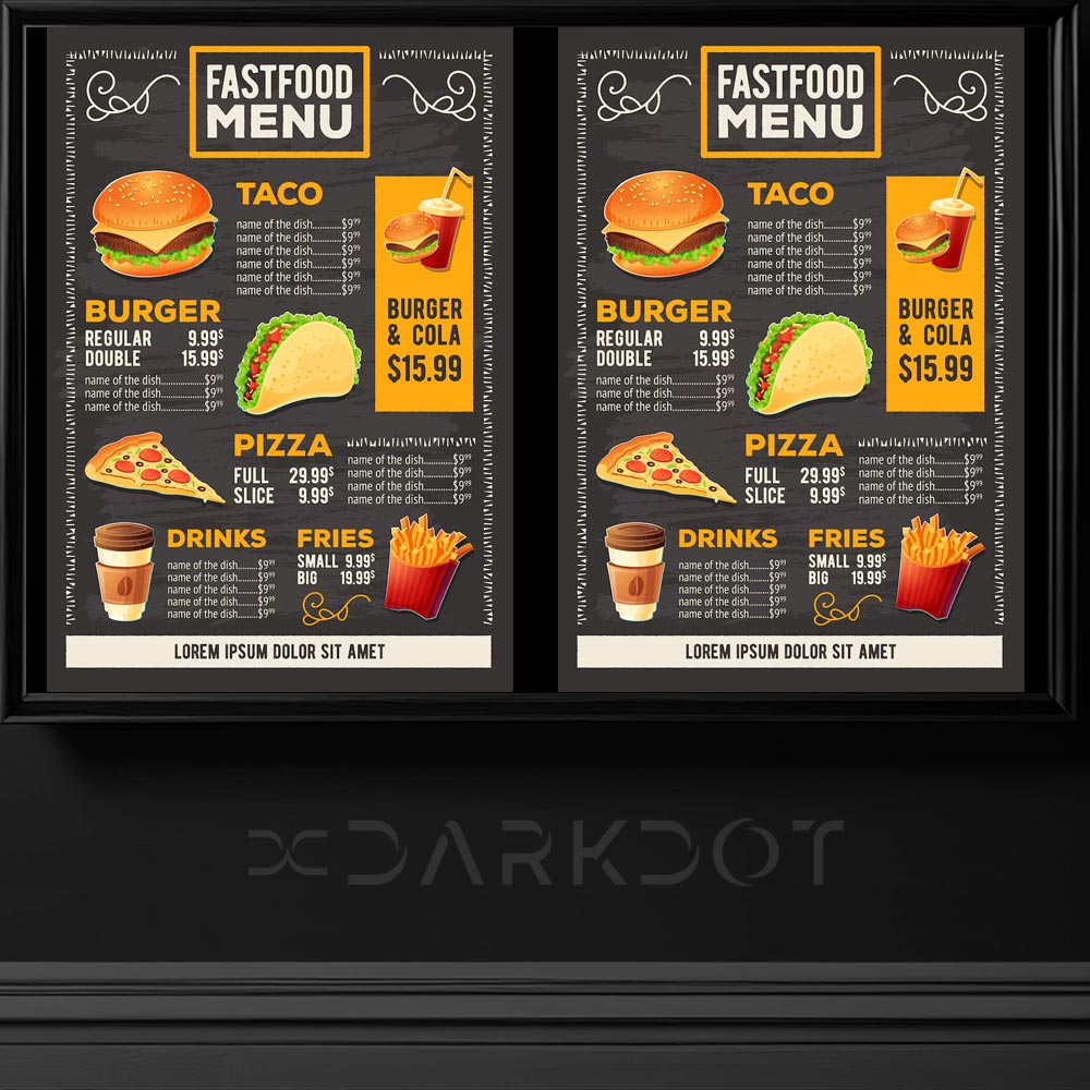 burger menu tasarimlari fast food hazir menu sablonlari hamburger menu ornekleri