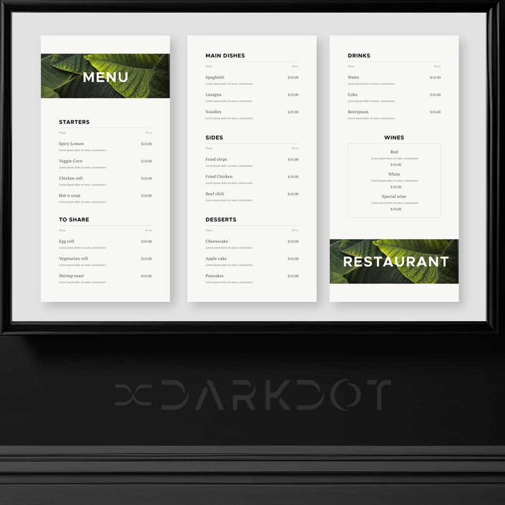 minimal restaurant menu tasarimlari hazir restorant cafe menu tasarim sablonlari indir