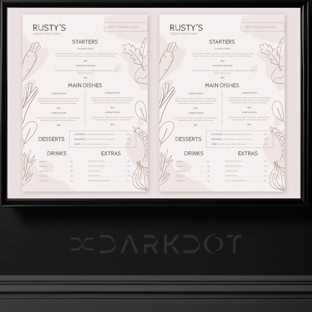 minimal restaurant menu tasarimlari hazir restorant cafe menu tasarim sablonlari