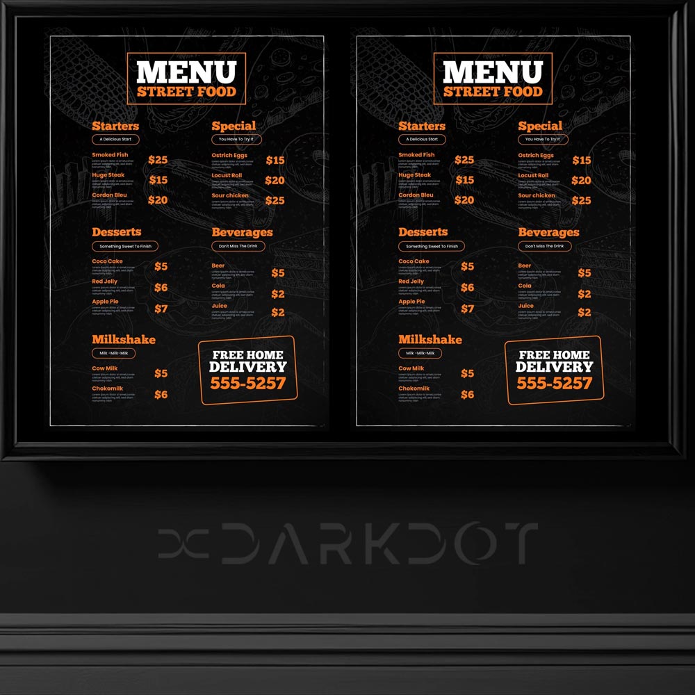 cafe menu tasarim sablonlari hamburger fast food siyah menu tasarim sablonlari indir