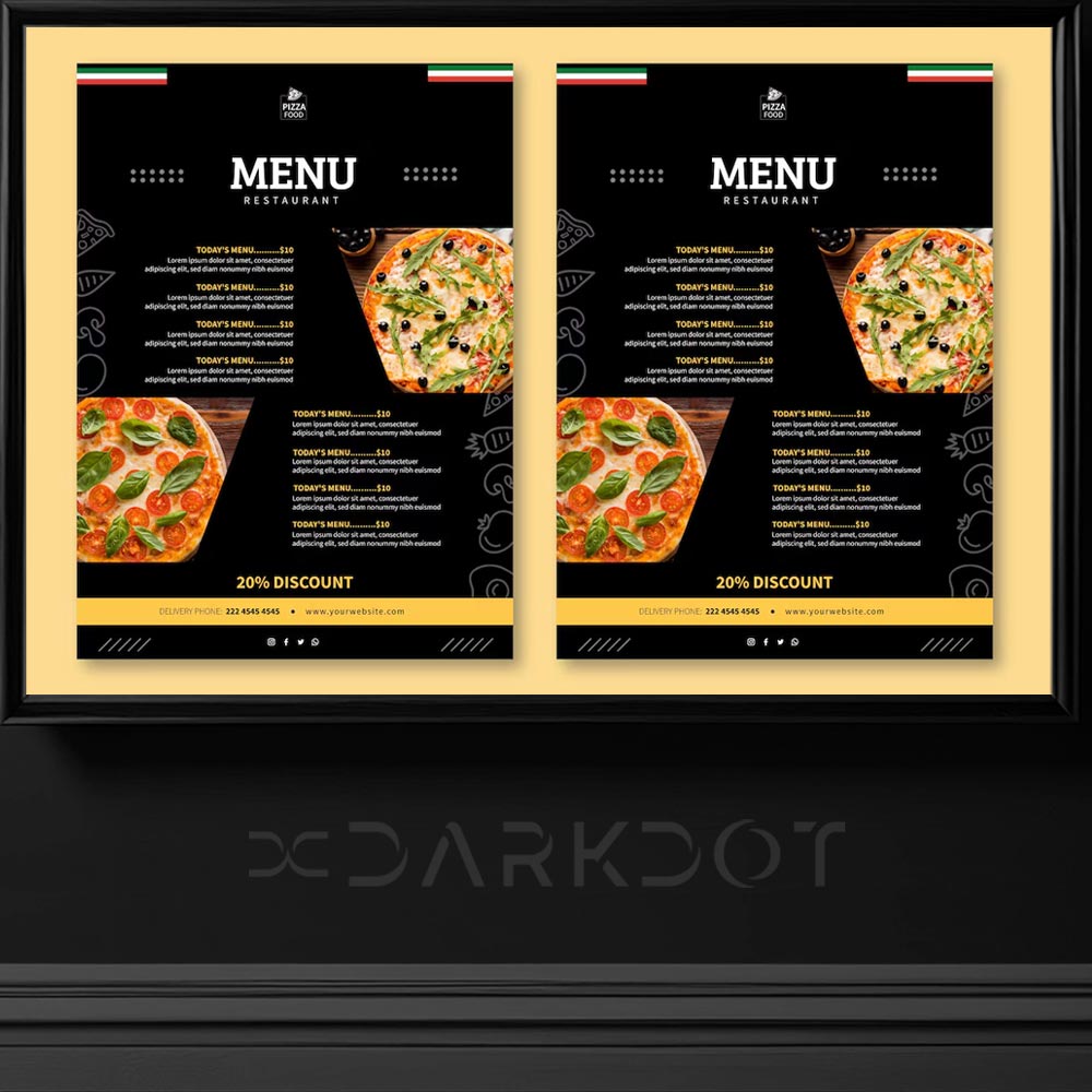 hazir restaurant pizza menusu tasarimlari hazir cafe fast food pizza menu sablonlari