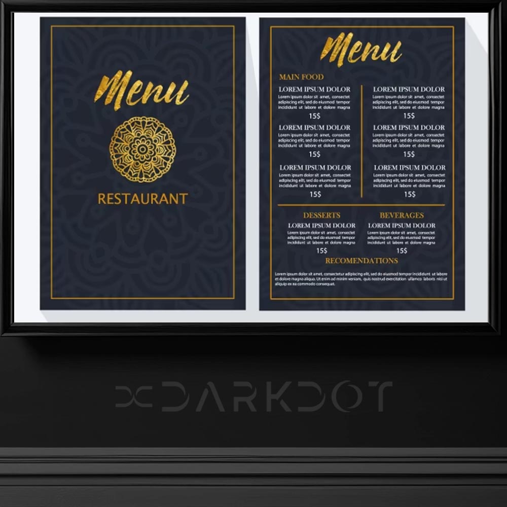 desenli restaurant menu tasarimlari minimal luks restoran menu sablonlari indir