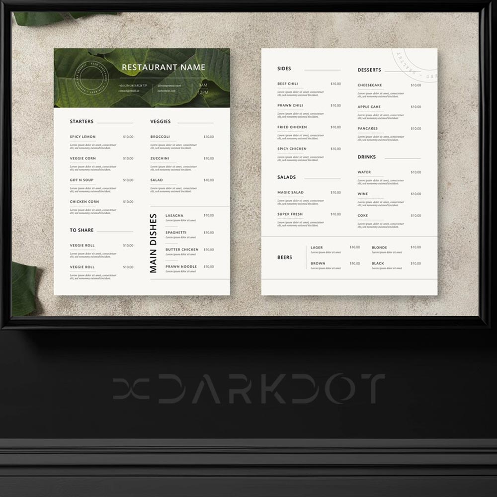 hazir restaurant menu sablonlari indir minimal yemek menusu tasarim ornekleri indir