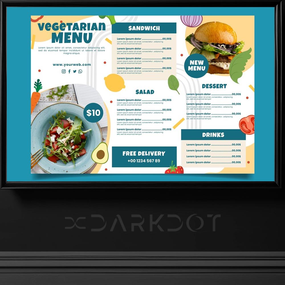 vejetaryen menu brosur tasarimlari hazir brosur el ilani vegan menu tasarimlari indir