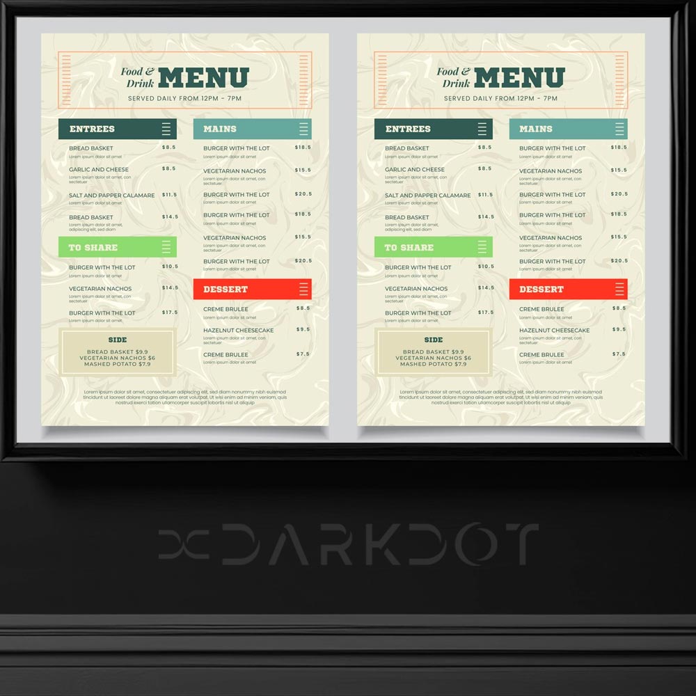 retro restaurant cafe menu sablonlari hazir restoran menu tasarim ornekleri indir