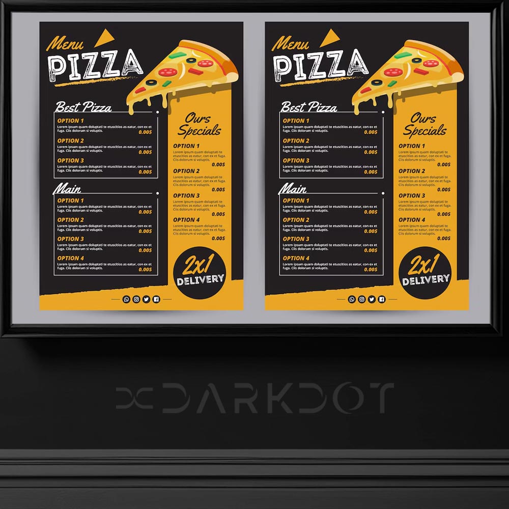 hazir pizza restoran menu tasarim sablonu pizza fast food menu tasarim ornekleri