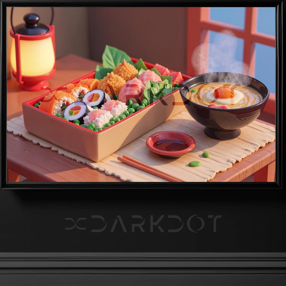 3d sushi tabagi tasarim fotografi uc boyutlu yemek masasi fotograflari indir