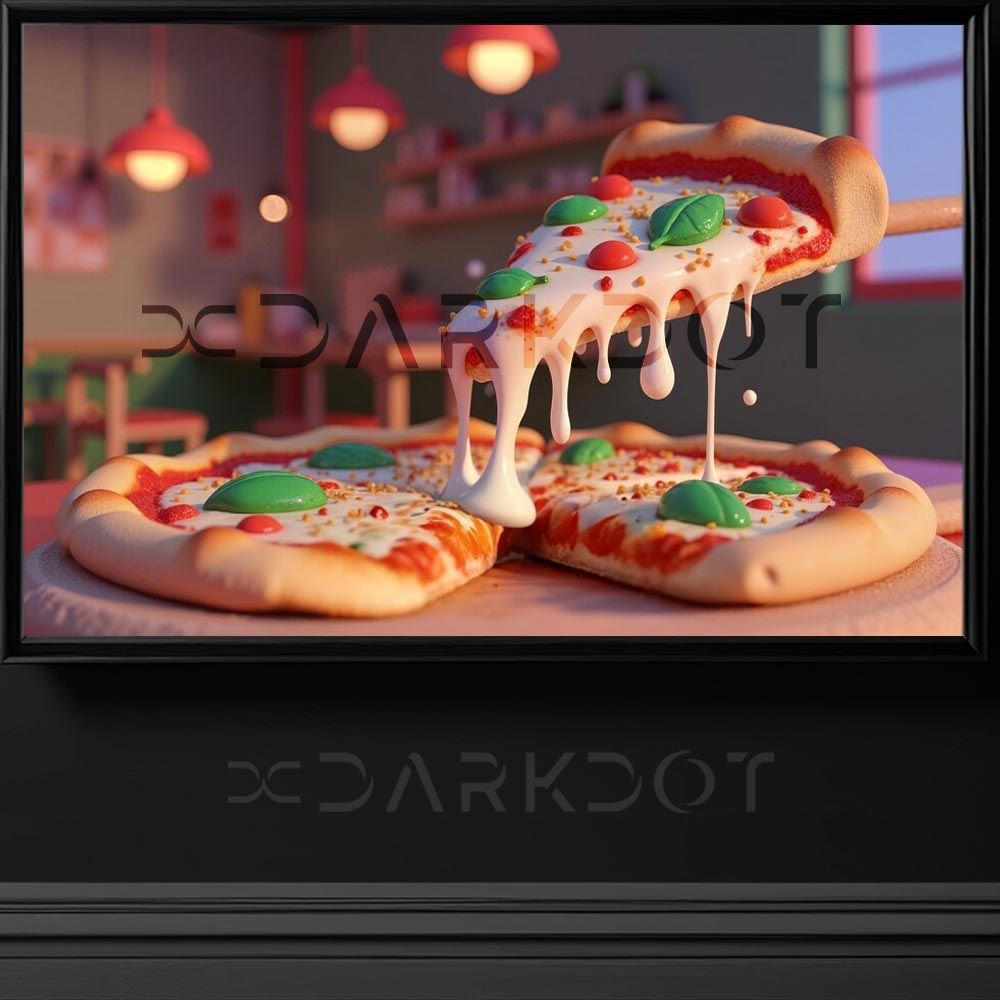 3d pizza tasarim fotografi 3d uc boyutlu pizza dilimleri pizza fotograflari indir