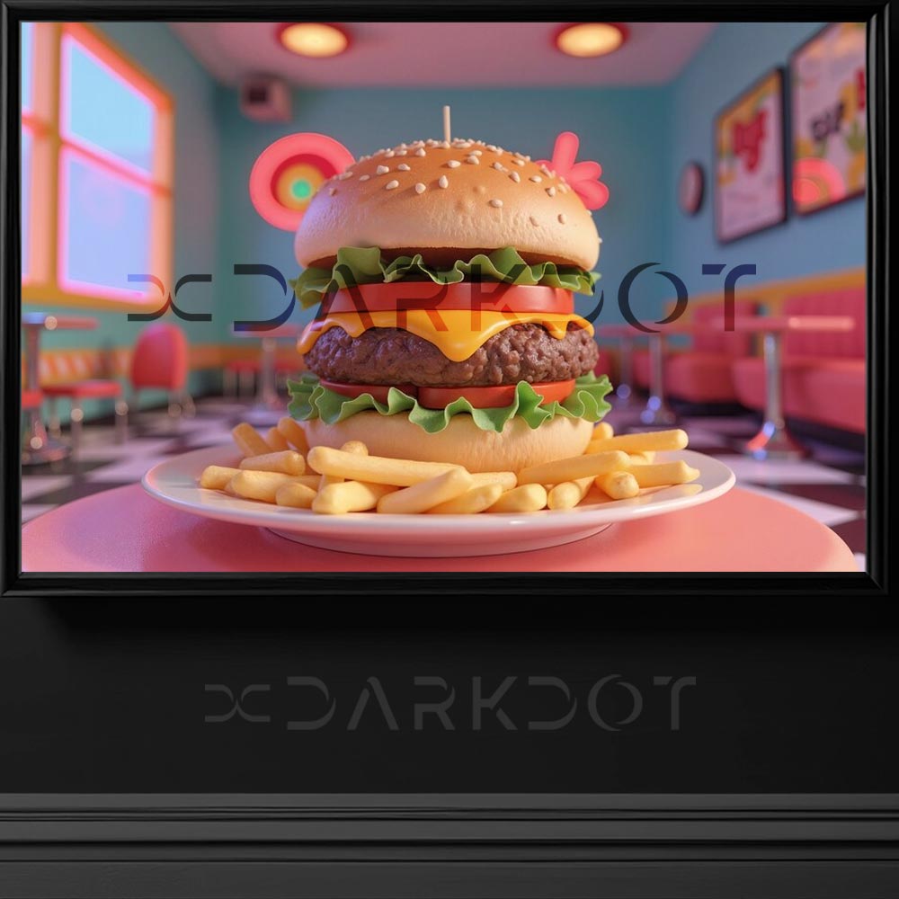 3d hamburger cizimi uc boyutlu hamburger karikatur cizimi fast food fotograflari