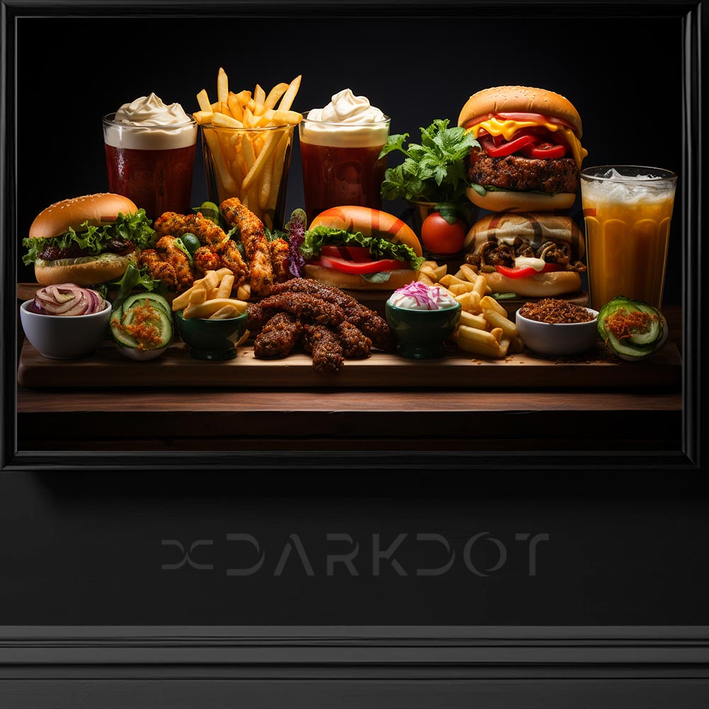 fast food fotograflari indir hamburger tavuk parcalarindan olusan hamburger menu