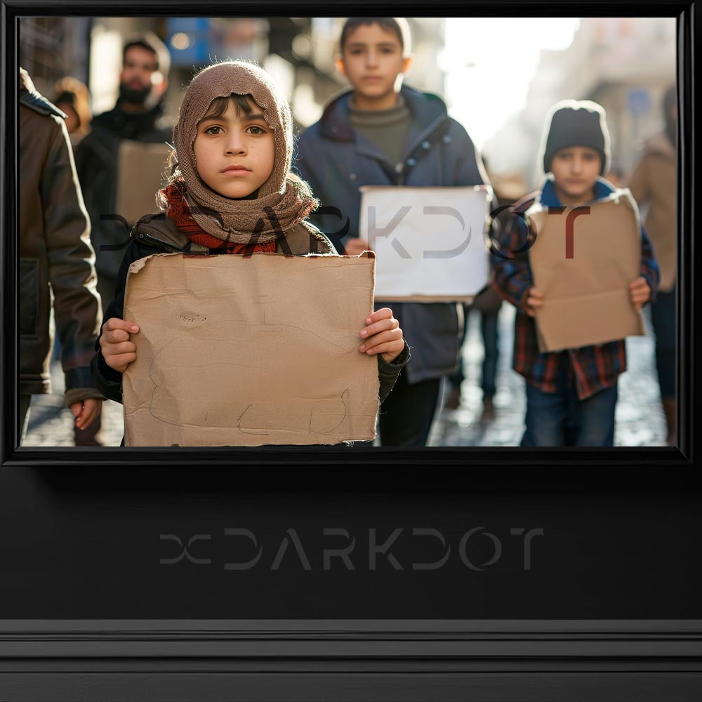 protesto yapan cocuklar gosteri yapan cocuk fotografi elinde pankart tutan cocuklar
