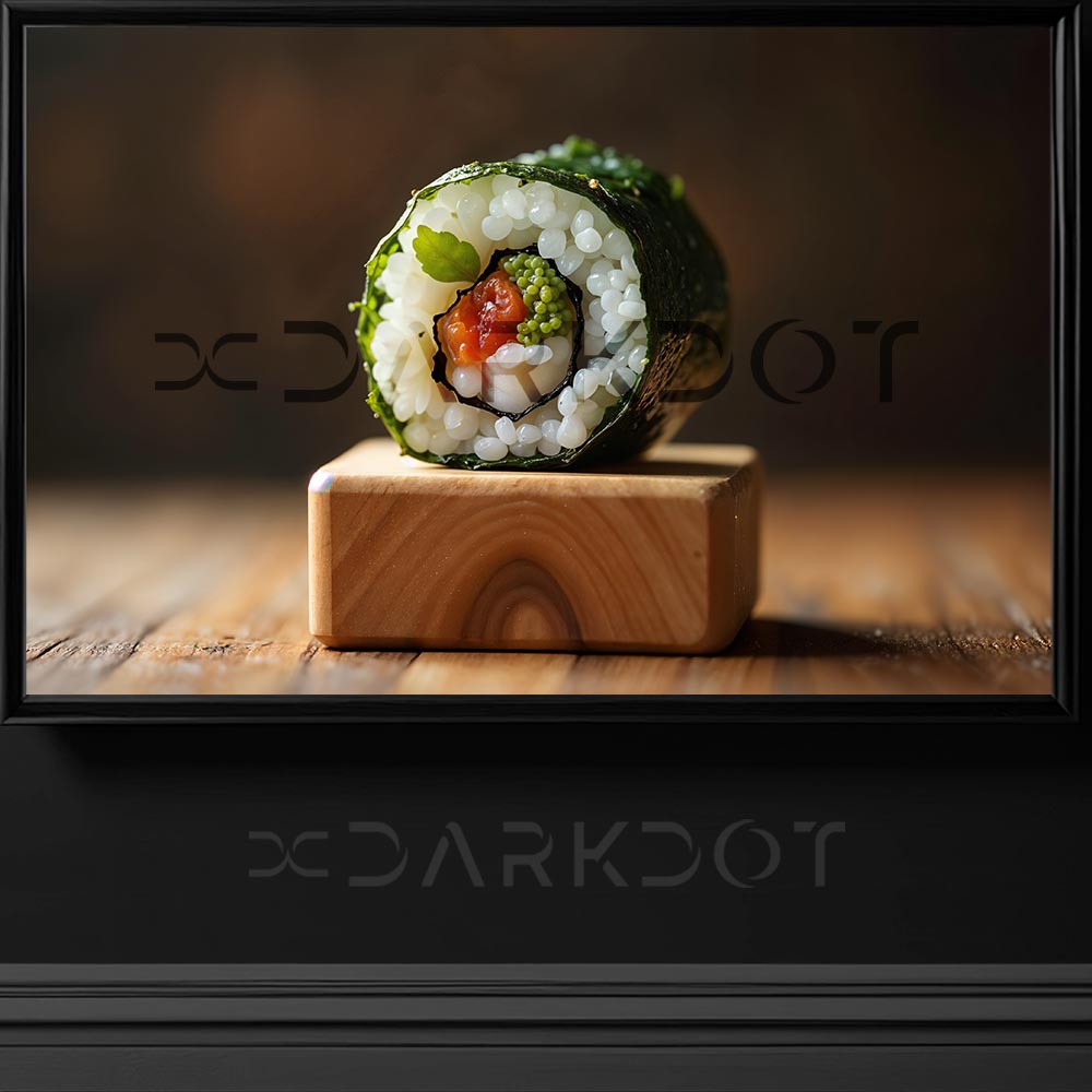 sushi roll fotografi nefis yesil yosun yaprakli sushi roll sushi tabagi fotografi