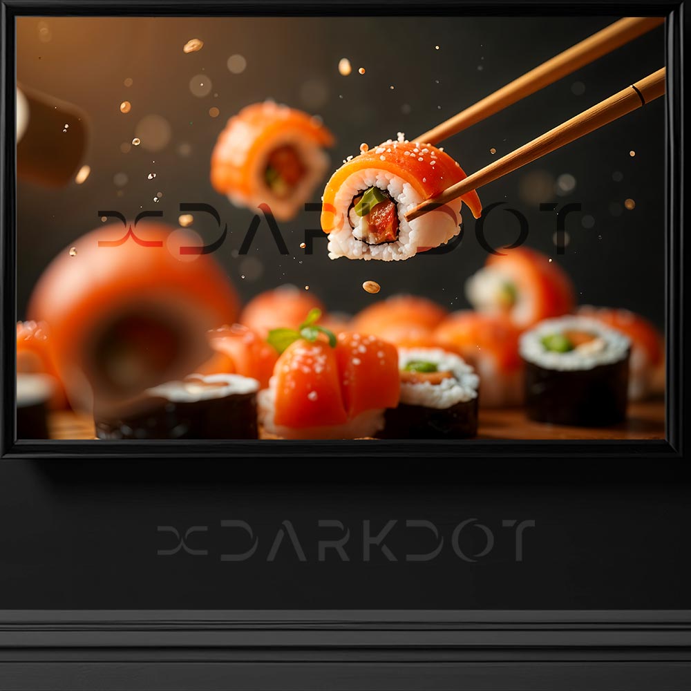 jopstick ile sushi dilimi tutmak nefis sushi dilimleri sushi fotograflari