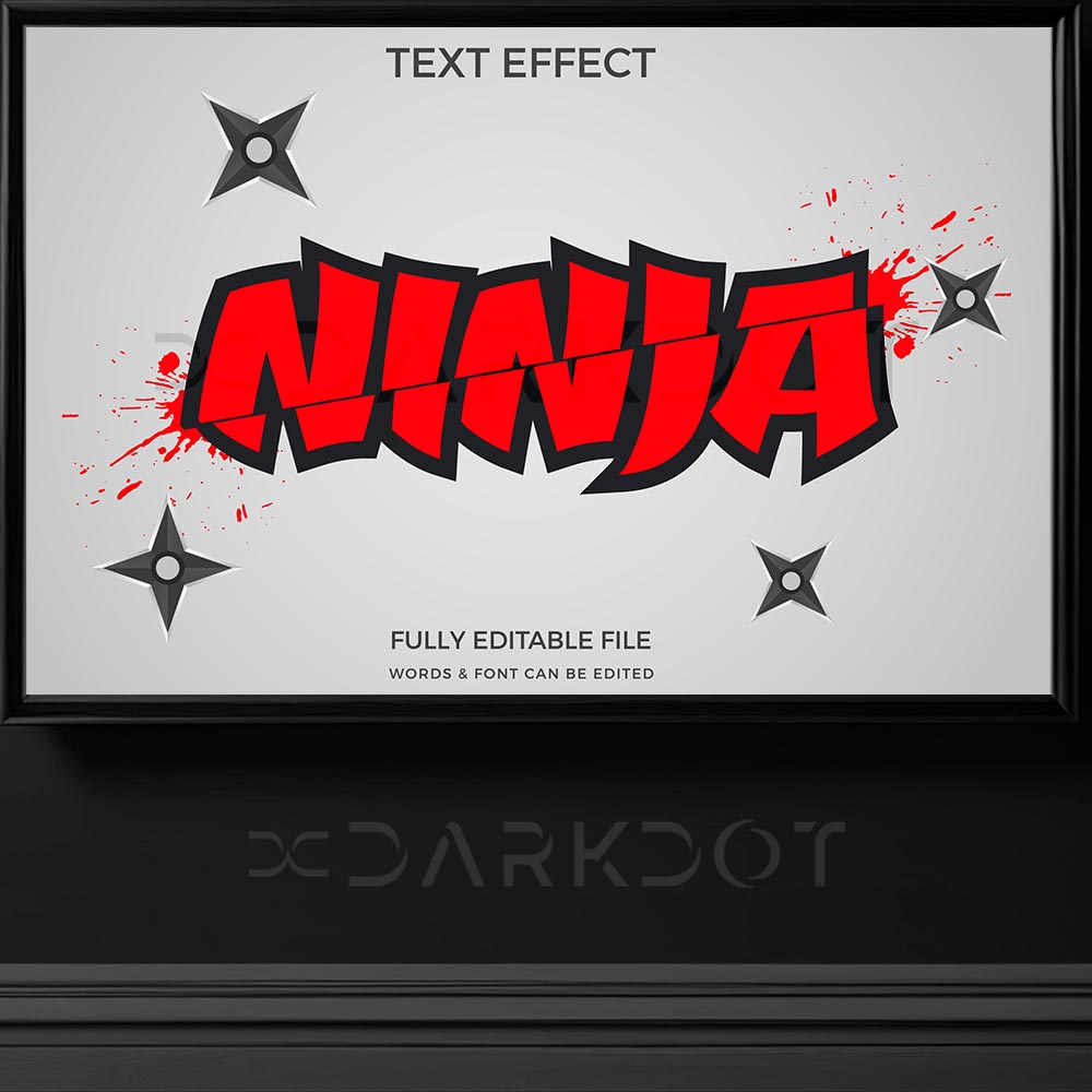 ninja yazi efekti ninja yazi fontu ninja text effect ninja temali yazi sablonu