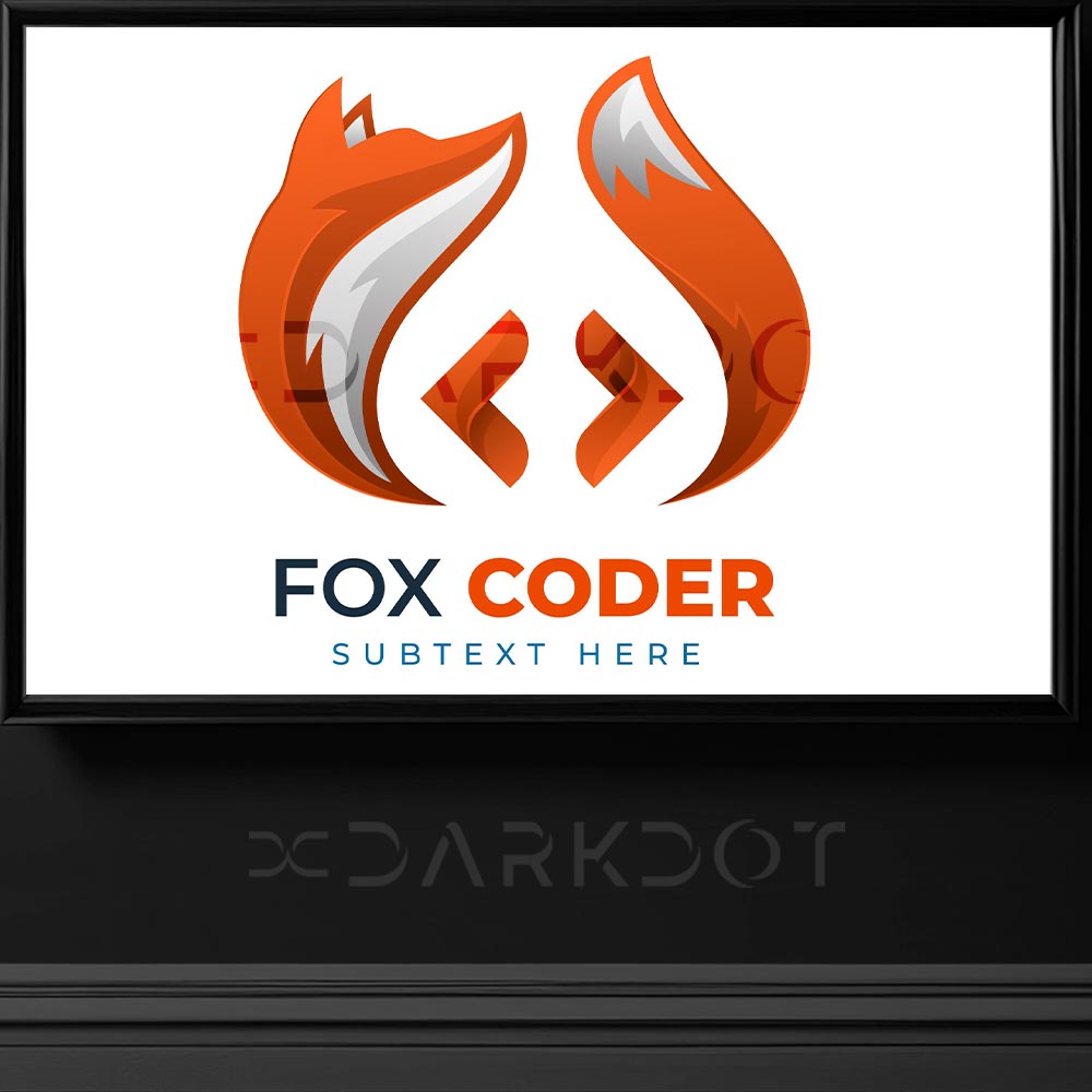 fox coder logo tilki temali kodlama yazilim logo tasarimlari tilki logo sablonlari