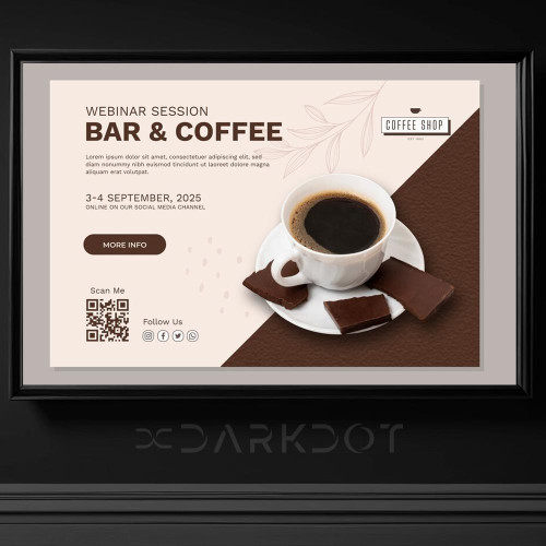 cafe kahve dukkani acilis davetiyesi web afis poster slayt kafe tasarim