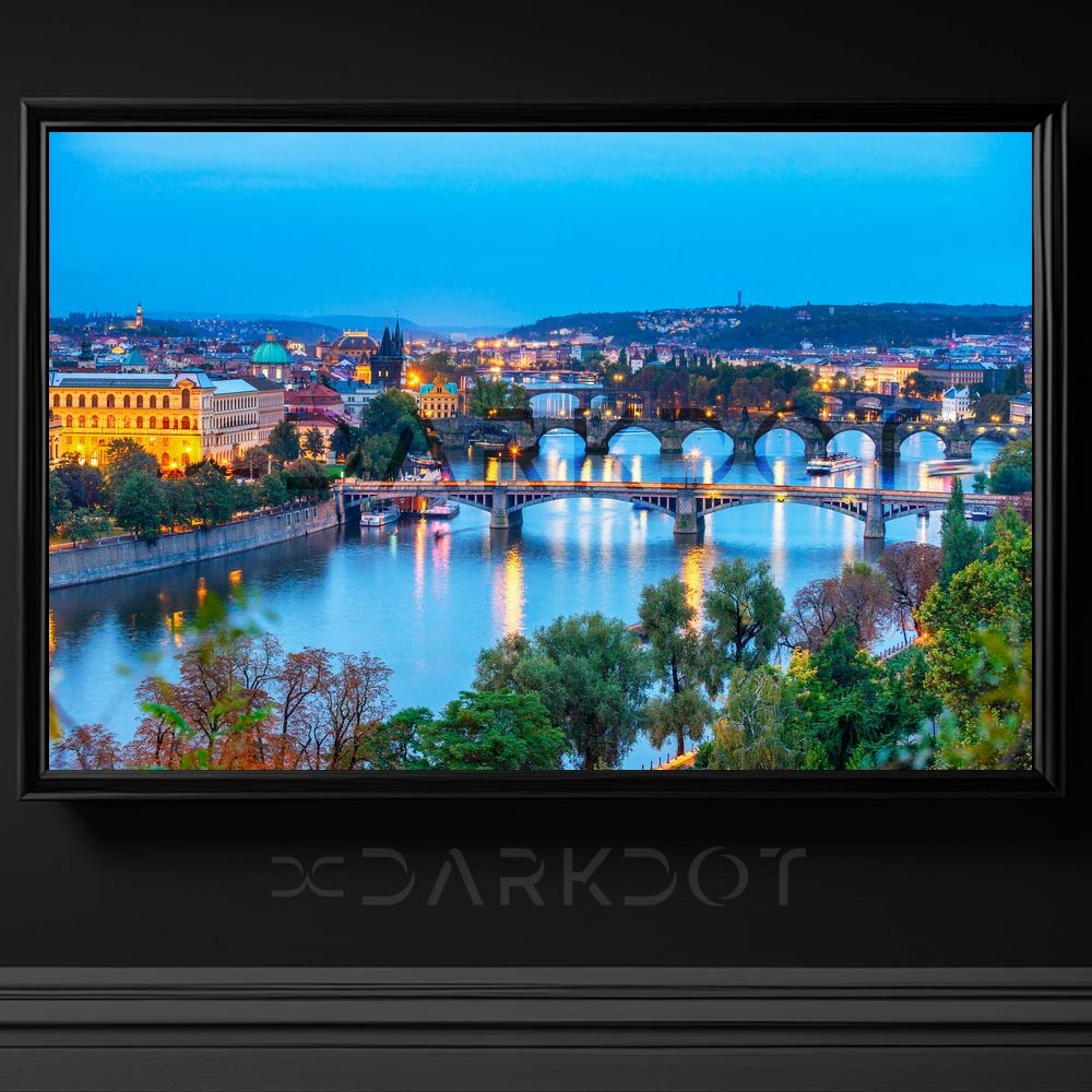 gece gun batiminda prag fotograflari prag sehri koprusu fotografi