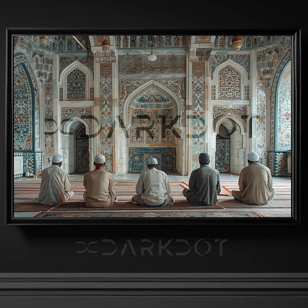 camide namaz kilan insanlar modern camii cemaat konsept fotograf